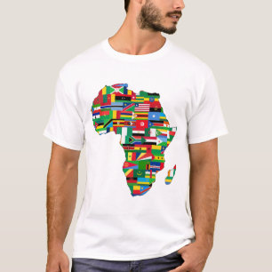 Camiseta Países del continente africano: Mapa de bandera de