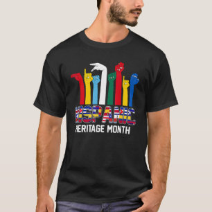 Camiseta Países en Lengua ASL: Bandera Herencia hispánica l