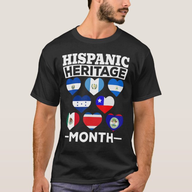 Camiseta Países hispanos acentúan la herencia hispánica lat (Anverso)