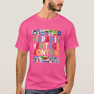 Camiseta Países Latinos Bandera Mes de la Herencia Hispana 
