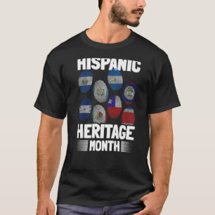 Camiseta Países latinos huellas digitales orgullo hispano h