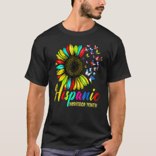 Camiseta Países latinos marcan herencia hispánica mariposa