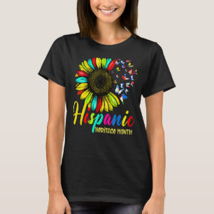 Camiseta Países latinos marcan herencia hispánica mariposa