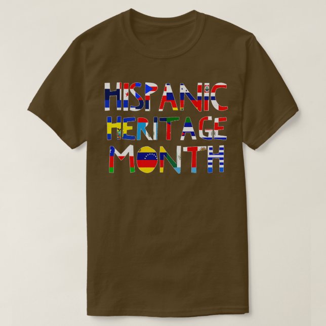 Camiseta Países latinos marcan heri hispano latino nacional (Diseño del anverso)