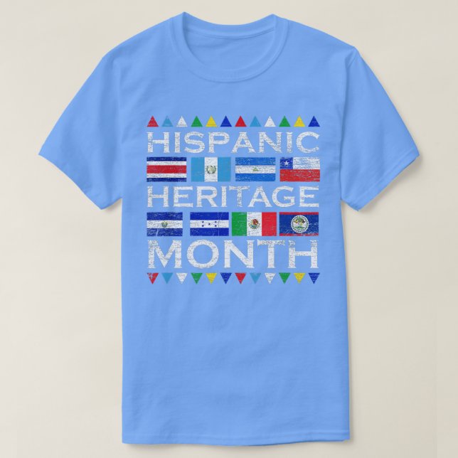 Camiseta Países latinos marcan heri hispano latino nacional (Diseño del anverso)