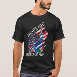 Camiseta Países latinos marcan la bandera de los Estados Un