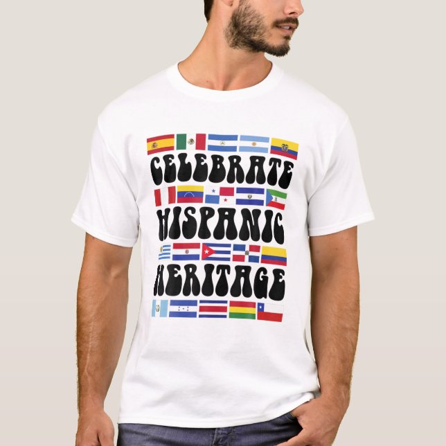 Camiseta Países latinos marcan lema de la herencia hispánic (Anverso)