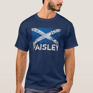 Camiseta Paisley + Bandera del escocés del Grunge