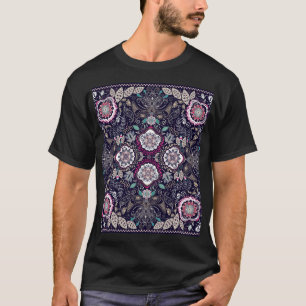 Camiseta Paisley floral, diseño de bolsillo cuadrado.