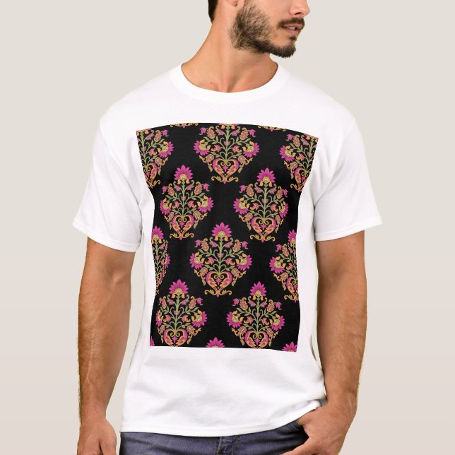 Camiseta Paisley floral mogol, diseño impecable. (Anverso)