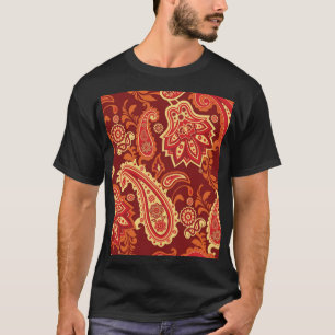 Camiseta Paisley, flores: patrón ornamental sin costura