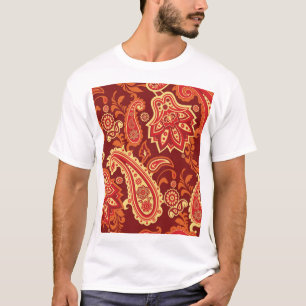 Camiseta Paisley, flores: patrón ornamental sin costura