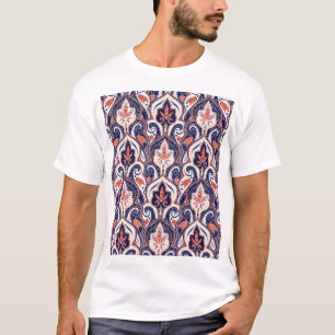 Camiseta Paisley india: Medallón floral sin mar.