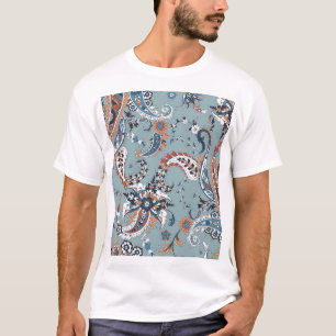 Camiseta Paisley indio de moda: fondo sin costura.