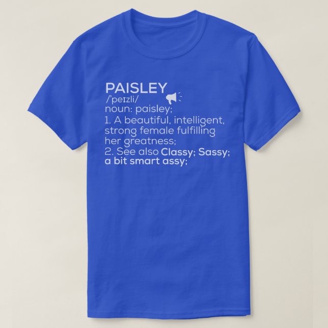 Camiseta Paisley Name Paisley Definition Paisley Female Nam (Diseño del anverso)