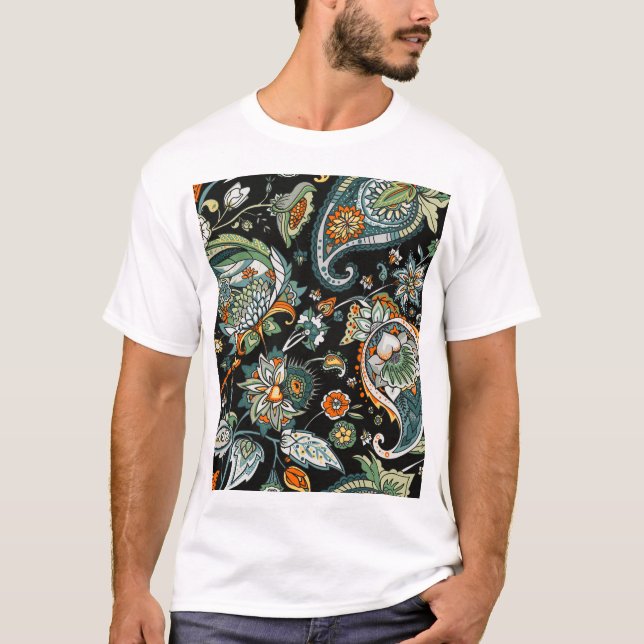 Camiseta Paisley oriental: motivos tradicionales turcos. (Anverso)