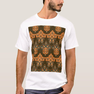 Camiseta Paisley textil asiática: Ilustracion de cosecha fl