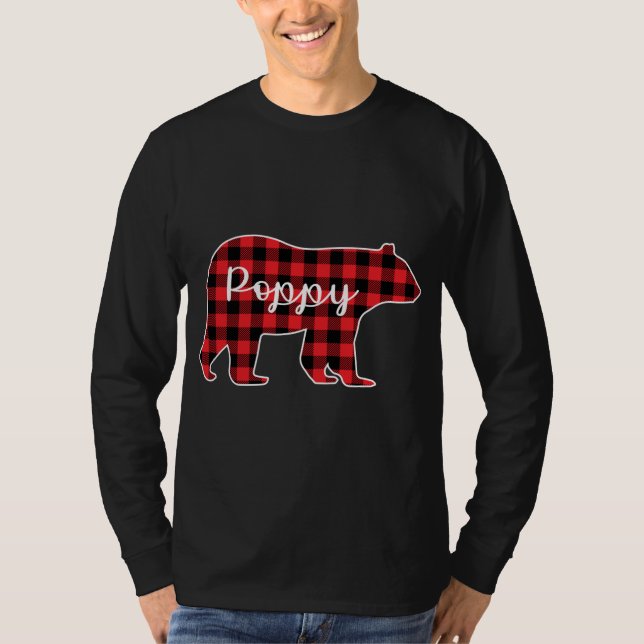 Camiseta Paj Navidades de la familia Poppy Bear Red Plaid P (Anverso)