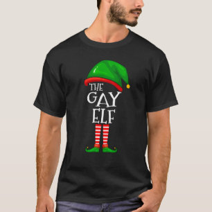 Camiseta Paja, Fiesta de Gay Elf, Navidades de grupo famili