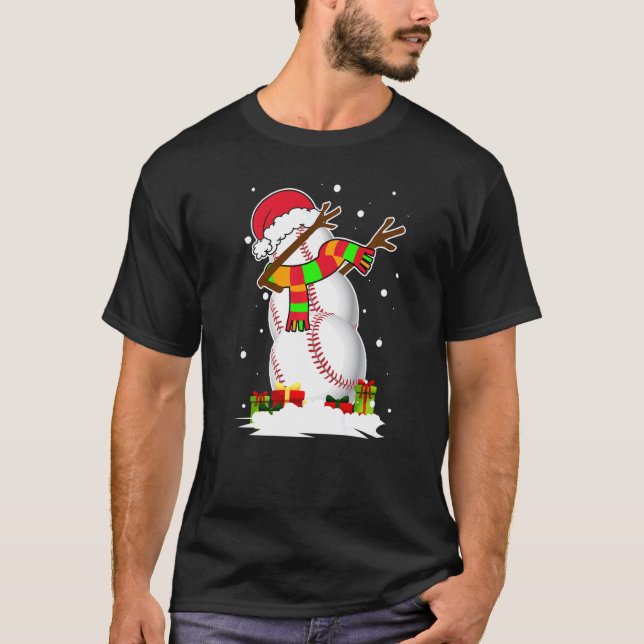 Camiseta Paja, Navidades Santa  de la pelota de béisbol de  (Anverso)