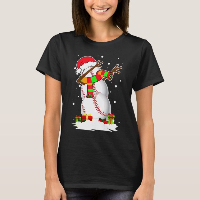Camiseta Paja, Navidades Santa  de la pelota de béisbol de  (Anverso)