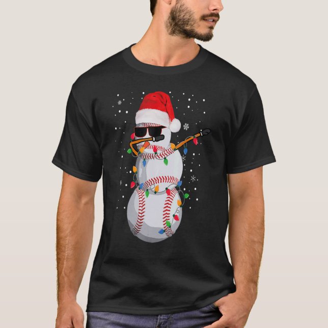 Camiseta Paja, Navidades Santa  de la pelota de béisbol de  (Anverso)