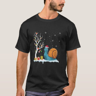 Camiseta Pajam Navidades de luz de árbol festivo Snail Sant