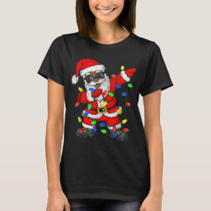 Camiseta Pajam Navidades de Papá Noel afroamericano