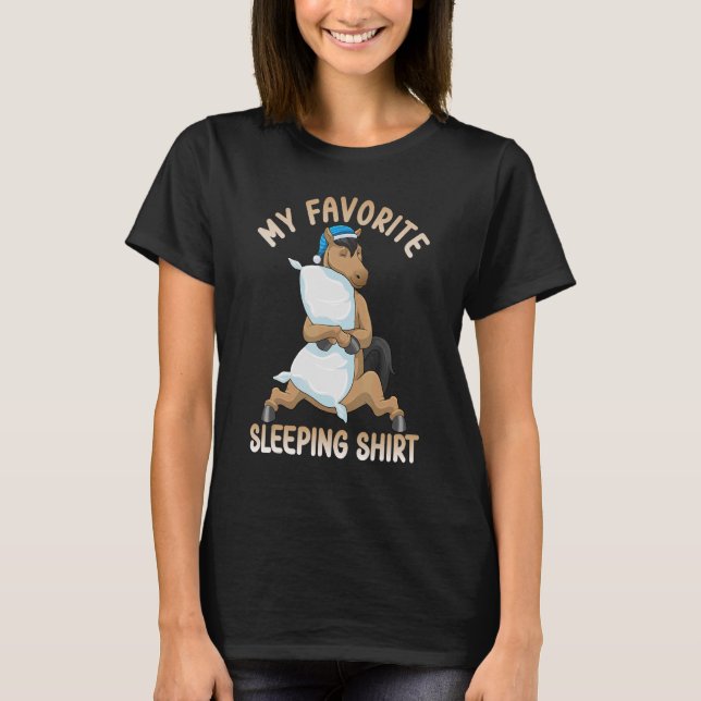 Camiseta Pajama Cute para las mujeres en caballo dormido 3 (Anverso)