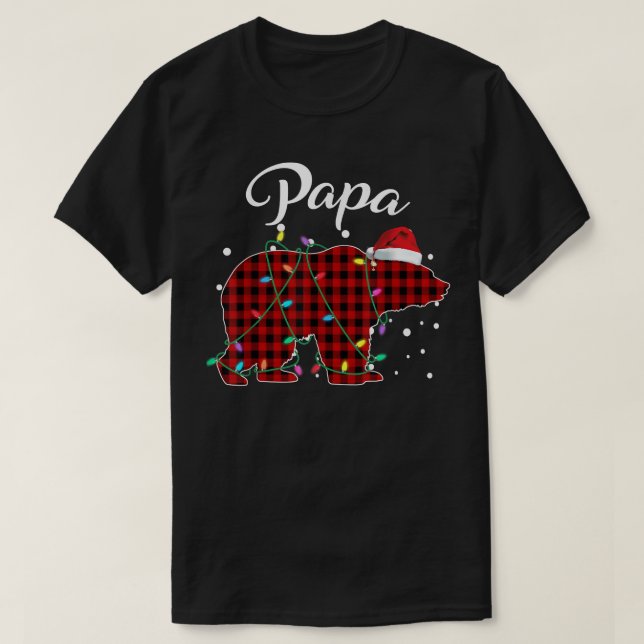 Camiseta Pajama de búfalo de oso de color rojo (Diseño del anverso)