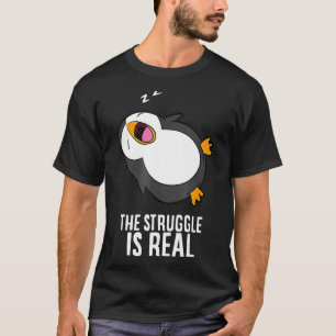 Camiseta Pajama Lazy Pingüino Cansado La Lucha Es