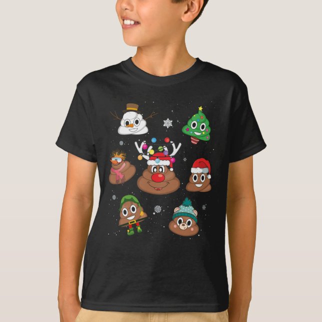 Camiseta Pajama, Navidades de Emoji de caca (Anverso)