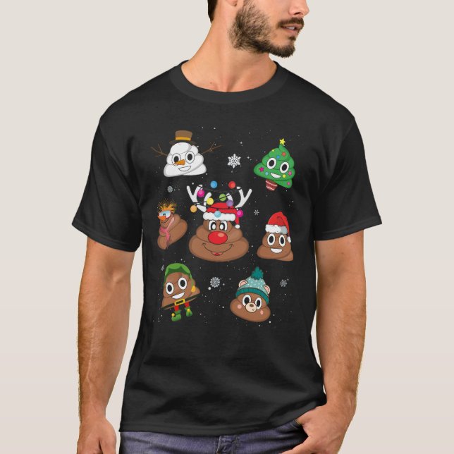 Camiseta Pajama, Navidades de Emoji de caca (Anverso)