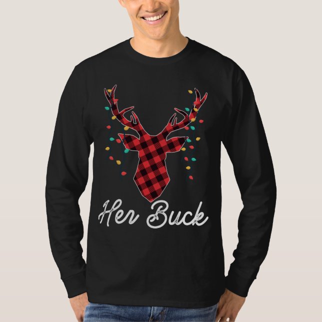 Camiseta Pajama Navidades de peluche rojo reno negro (Anverso)