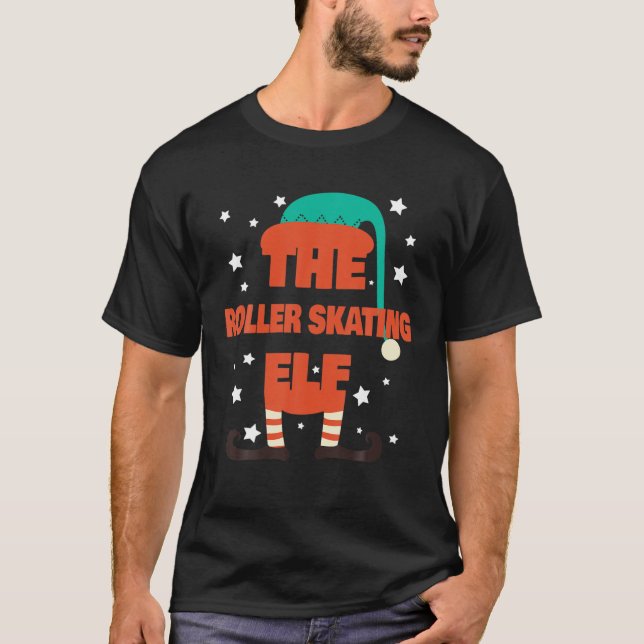 Camiseta Pajama, Navidades del elfo del patinaje sobre pati (Anverso)