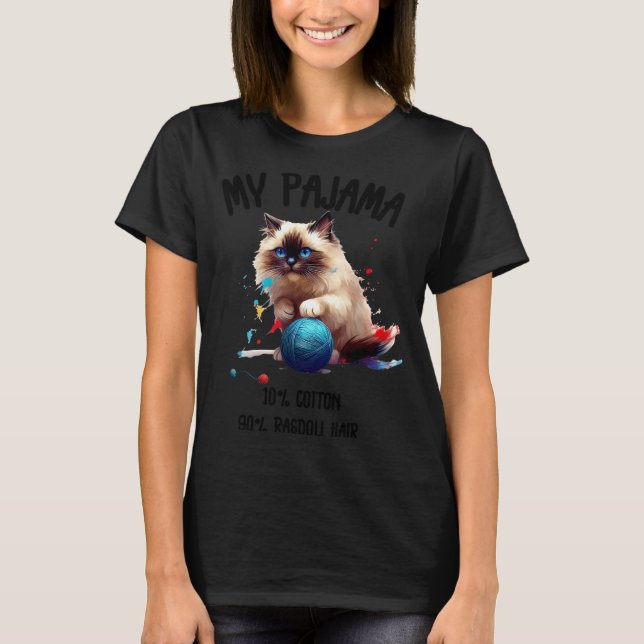 Camiseta Pajama Ragdoll Cat Perfect For Cat Lovers! For Men (Anverso)
