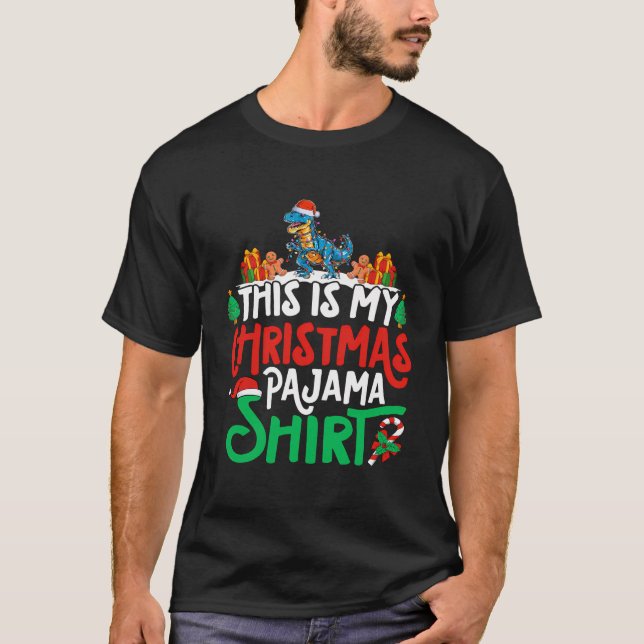 Camiseta Pajama Shirt, Navidades de T Rex - Navidad de T Re (Anverso)