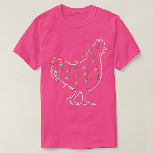 Camiseta Pajama Xmas Gif en árbol de navidad de pollo amant (Diseño del anverso)