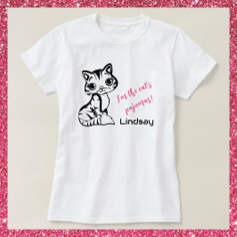 Camiseta Pajamas de gato lindo y rosado