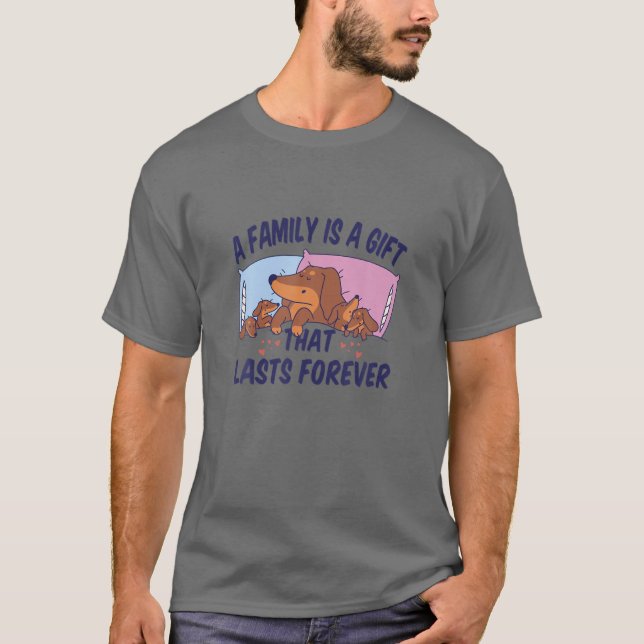 Camiseta Pajamas Familiares - Familia De Perros Con Cachorr (Anverso)