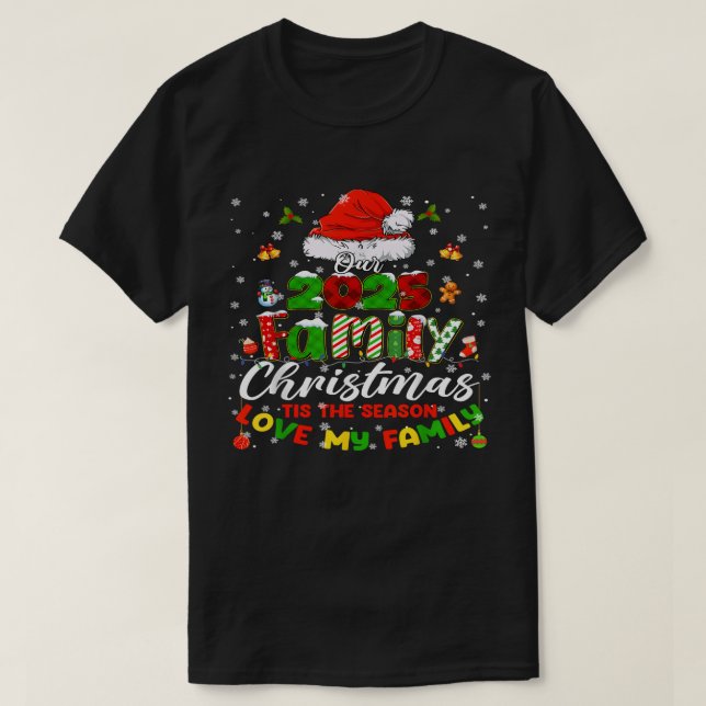 Camiseta Pajamas Outfit Family Matching Christmas 2025 (Diseño del anverso)