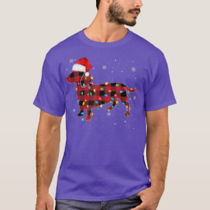 Camiseta Pajamas Red Buffalo Plaid Dachshund Christmas Dog 