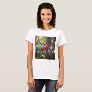 Camiseta Pajaritos Esponjosos Coloridos