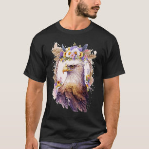 Camiseta Pájaro Águila De Prey Flower Crown Aves Florales