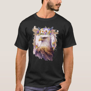 Camiseta Pájaro Águila De Prey Flower Crown Aves Florales