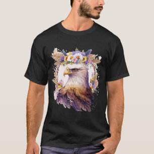 Camiseta Pájaro Águila De Prey Flower Crown Aves Florales