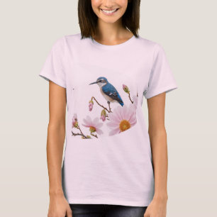 Camiseta pájaro azul de la felicidad