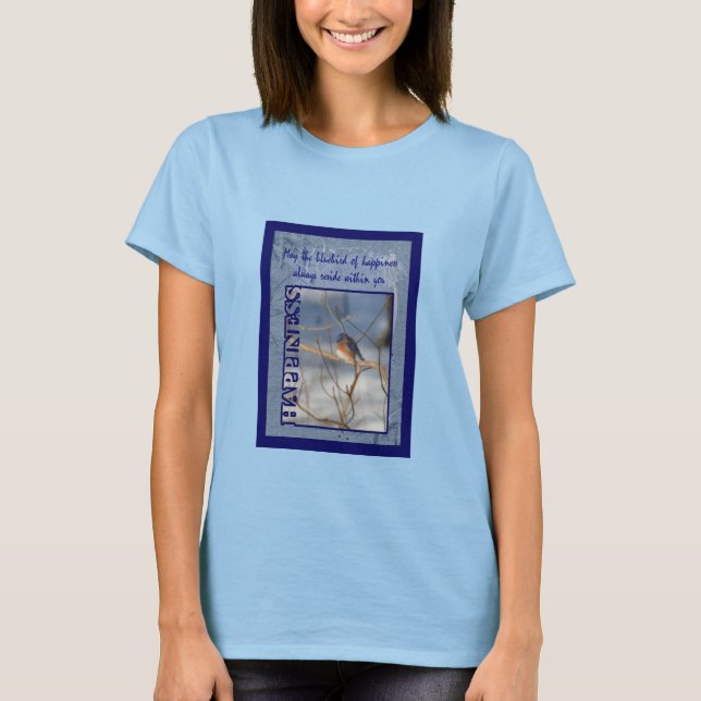 Camiseta Pájaro Azul De La Felicidad Inspirador (Anverso)