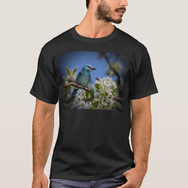 Camiseta Pájaro Azul en Flor (Anverso)