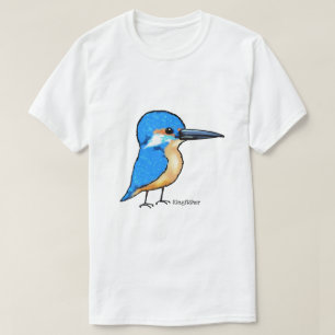 Camiseta pájaro azul lindo del martín pescador